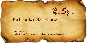 Melicska Szixtusz névjegykártya